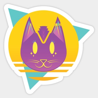 Synthwave / Retrowave Cat Sticker